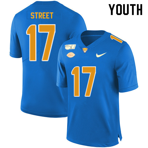 2019 Youth #17 Darian Street Pitt Panthers College Football Jerseys Sale-Royal